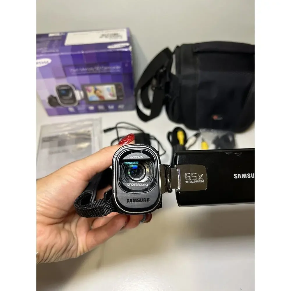Samsung Black Camcorder with Accessories